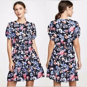 Rebecca Minkoff Womens Aston Floral Print Button Front Party Mini Dress NWT Sz M